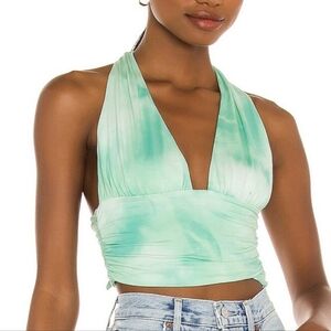 Venice Top Halter Neck Seafoam Green In Size Small